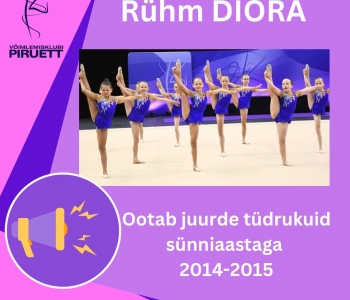 Rühm DIORA ootab tüdrukuid juurde